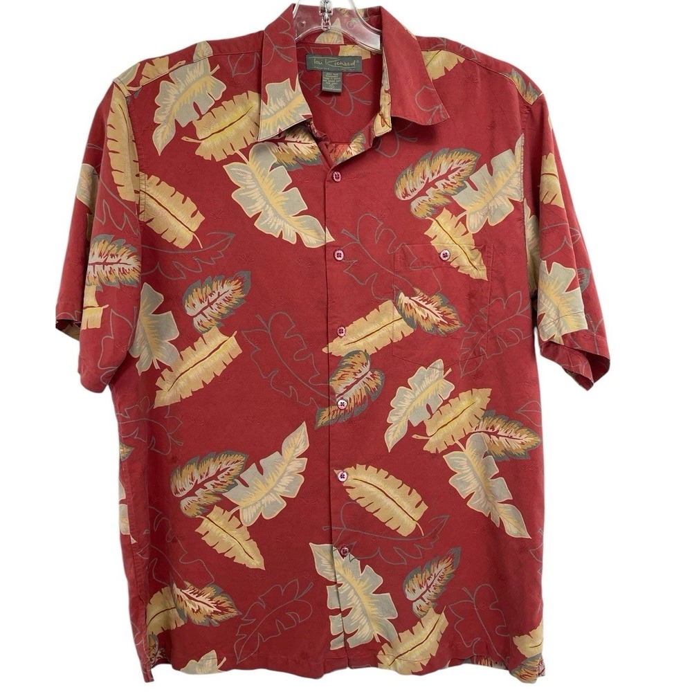 Tori Richard Hawaiian Mens Sz XL Multicolor Leaves Button Up Shirt (C38) EUC